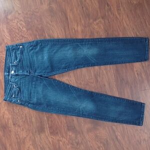 7 For All Mankind Josafina Dark Button Fly Mid-rise Boyfriend Skinny Jeans W27